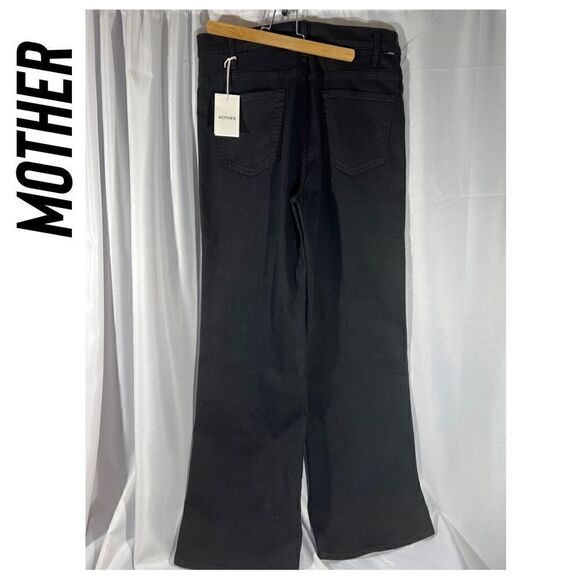 MOTHER THE HUSTLER ROLLER HEEL BLACK DENIM JEANS WASH IS PITCH NWT - Picture 6 of 9